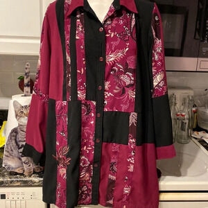 M womens Brylane Woman casual button down long sleeve plus size top 20 W